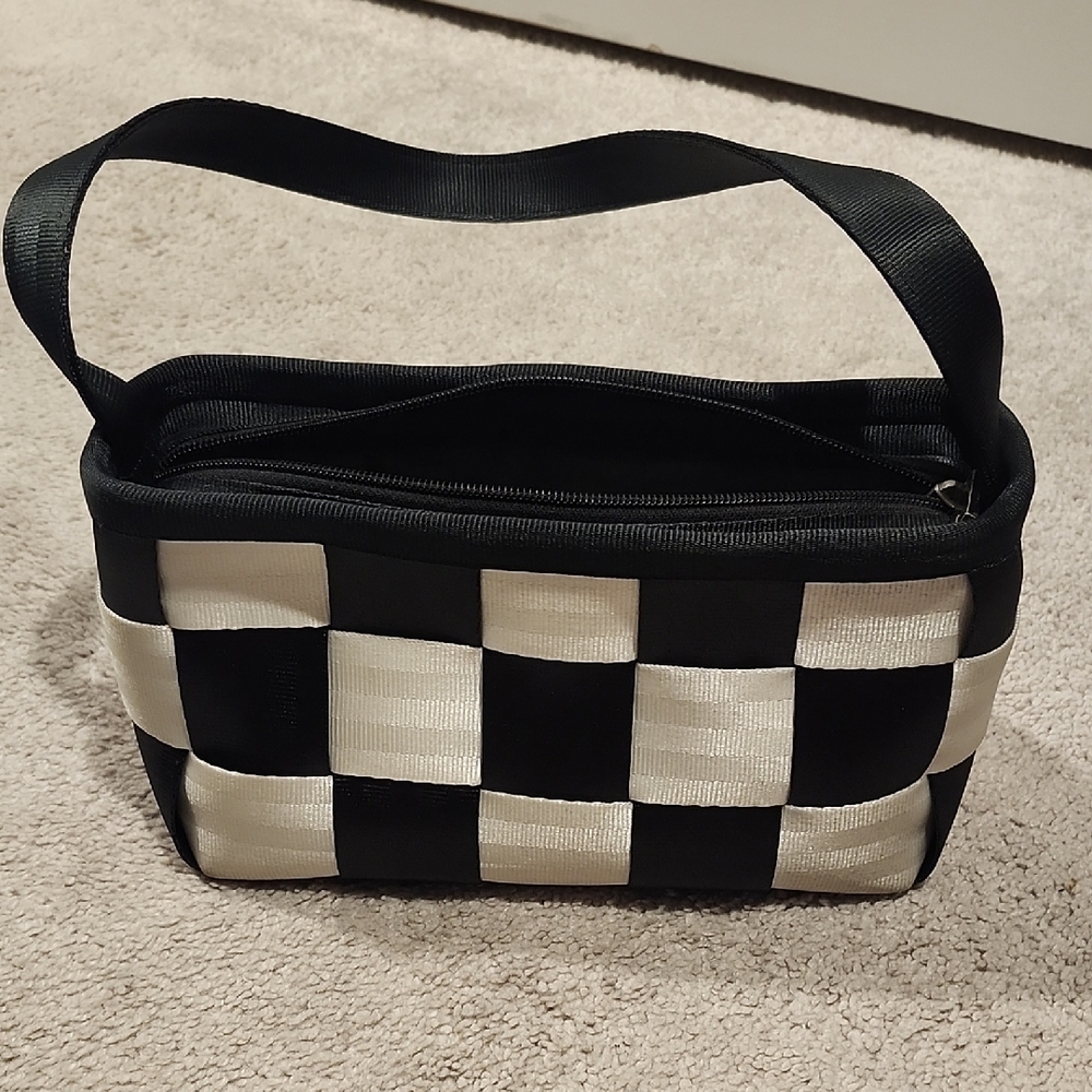 Black and White Checkered Women's Bag